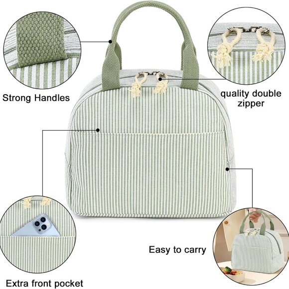 Lunch Box for Women Cute Lunch Bag Reusable Insulated Lunch Bags Large Capacity - Picture 3 of 9